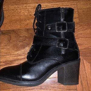 Charlotte Russe Black Saddle Boots Size 6